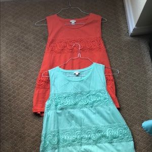 TWO j.crew tank top tees